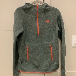 The North Face Green Hooded Sweatshirt, Size M.